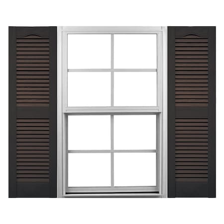 Ekena Millwork Mid-America Vinyl, Standard Size Cathedral Top Center Mullion, Open Louver Shutter, 11455010, PR 00011455010